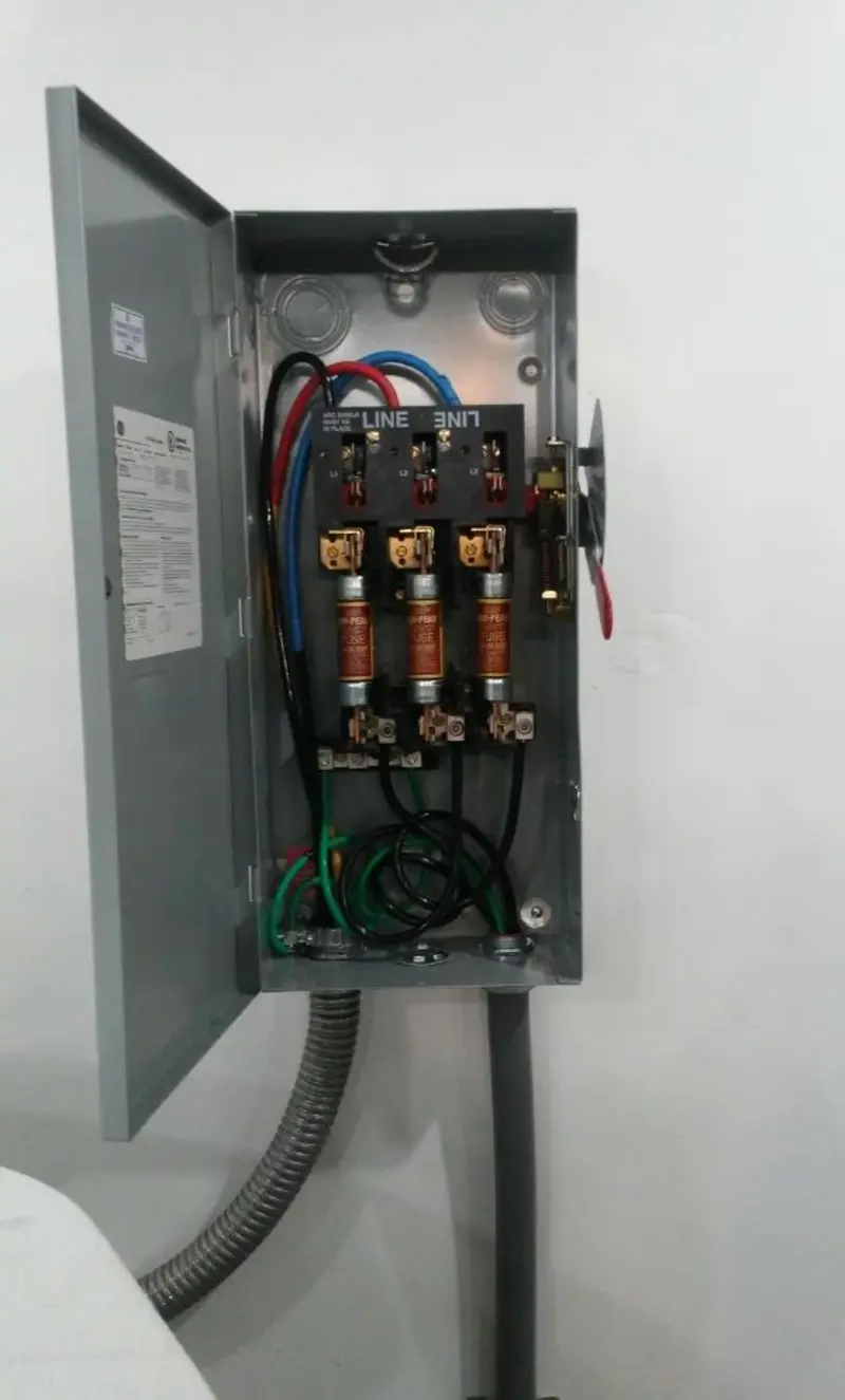 Three-phase disconnect switch installed for Electrical Wiring & Rewiring in Bridgton